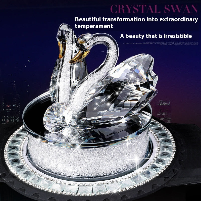 Car Ornament Decoration Supplies Crystal Swan Perfume Holder