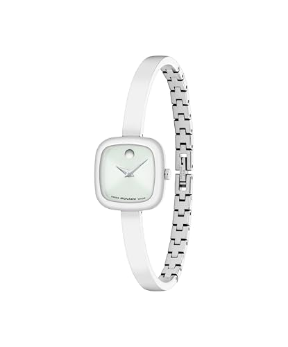 Movado Women’s Museum Bangle Watch – Swiss Quartz – 21 mm Cushion, Round or Oval Case – Classic Stainless Steel Bracelet – Gift for Her