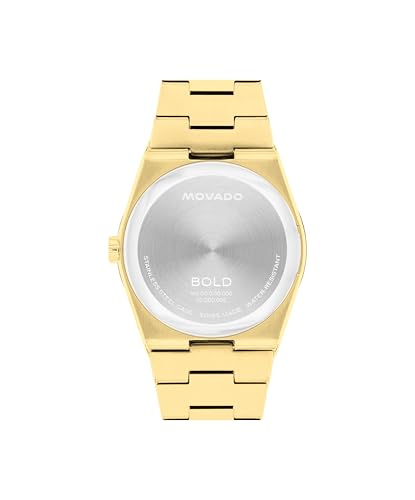 Movado Women's Bold Quest 35mm Watch, Seafoam Blue Sunray Dial, Swiss Quartz Movement, Stainless Steel Case and Bracelet, Date Window, Signature Dot, Modern Luxury Design