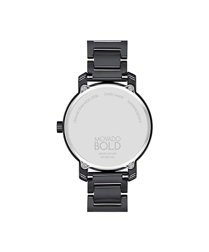 Movado Bold Women's Evolution 2.0 Ceramic Watch - Swiss Quartz Movement - Crystal Set Dot - 3 ATM Water Resistance - Luxury Timepiece - Gift for Her - 34mm