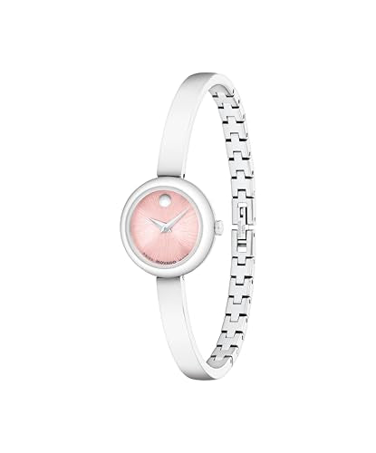 Movado Women’s Museum Bangle Watch – Swiss Quartz – 21 mm Cushion, Round or Oval Case – Classic Stainless Steel Bracelet – Gift for Her