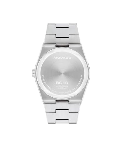 Movado Women's Bold Quest 35mm Watch, Seafoam Blue Sunray Dial, Swiss Quartz Movement, Stainless Steel Case and Bracelet, Date Window, Signature Dot, Modern Luxury Design