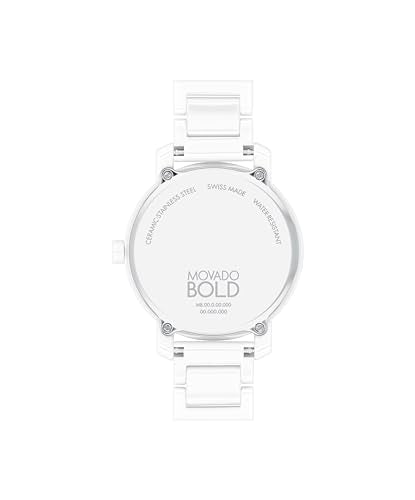 Movado Bold Women's Evolution 2.0 Ceramic Watch - Swiss Quartz Movement - Crystal Set Dot - 3 ATM Water Resistance - Luxury Timepiece - Gift for Her - 34mm