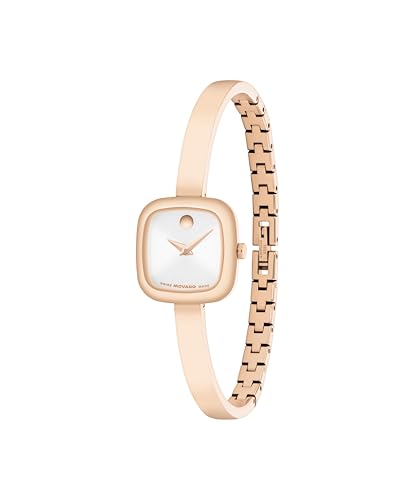 Movado Women’s Museum Bangle Watch – Swiss Quartz – 21 mm Cushion, Round or Oval Case – Classic Stainless Steel Bracelet – Gift for Her