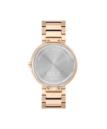 Movado Bold Horizon Ultra Thin Watch for Women - Swiss Made - Water Resistant 3ATM/30 Meters - Sleek and Slim Premium Luxury Wristwatch for Ladies - 34mm