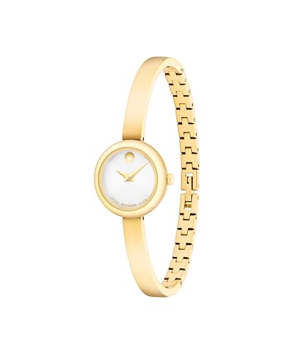 Movado Women’s Museum Bangle Watch – Swiss Quartz – 21 mm Cushion, Round or Oval Case – Classic Stainless Steel Bracelet – Gift for Her