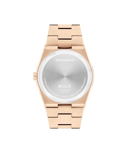 Movado Women's Bold Quest 35mm Watch, Seafoam Blue Sunray Dial, Swiss Quartz Movement, Stainless Steel Case and Bracelet, Date Window, Signature Dot, Modern Luxury Design