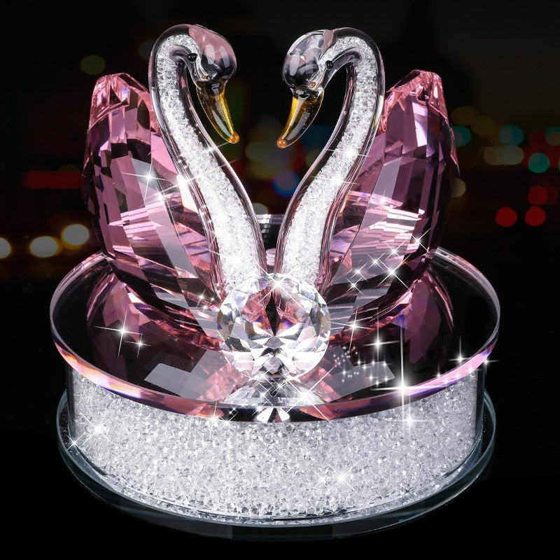 Car Ornament Decoration Supplies Crystal Swan Perfume Holder