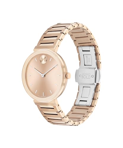 Movado Bold Horizon Ultra Thin Watch for Women - Swiss Made - Water Resistant 3ATM/30 Meters - Sleek and Slim Premium Luxury Wristwatch for Ladies - 34mm