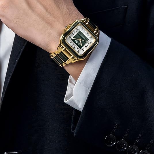 Diella Watches for Men, Mens Watches Waterproof Date Luminous, Dial is Inlaid with Emerald Jade, Crown with Sapphire Automatic Watches for Men Highend Luxurious Gift