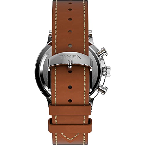 Timex Men's Waterbury Classic Chrono 40mm Stainless Steel Quartz Dress Watch with Leather Strap