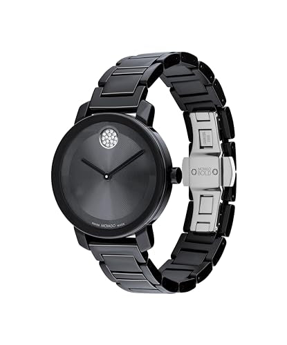 Movado Bold Women's Evolution 2.0 Ceramic Watch - Swiss Quartz Movement - Crystal Set Dot - 3 ATM Water Resistance - Luxury Timepiece - Gift for Her - 34mm