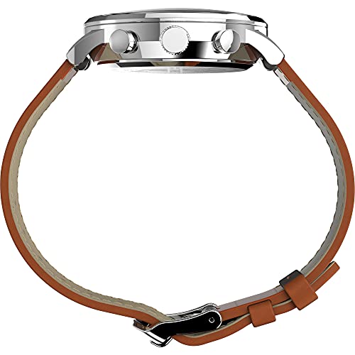 Timex Men's Waterbury Classic Chrono 40mm Stainless Steel Quartz Dress Watch with Leather Strap