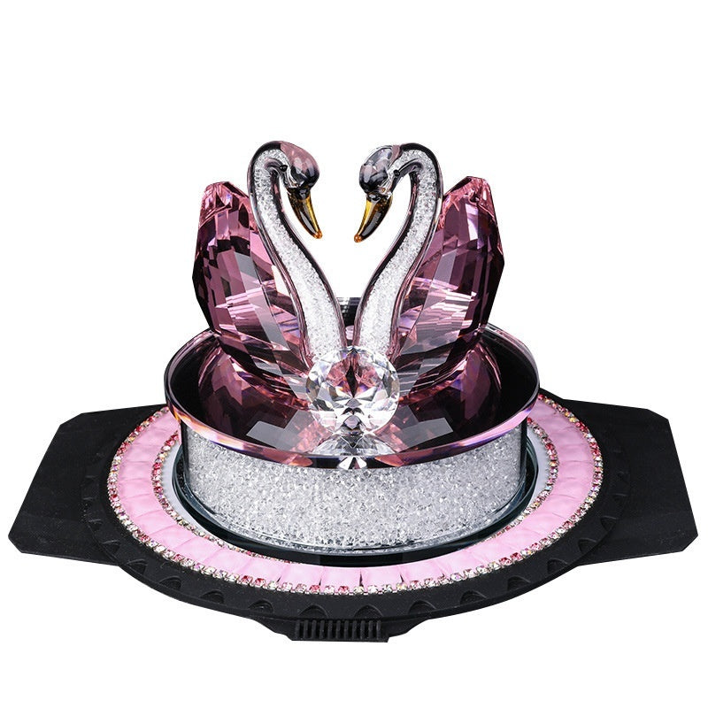 Car Ornament Decoration Supplies Crystal Swan Perfume Holder