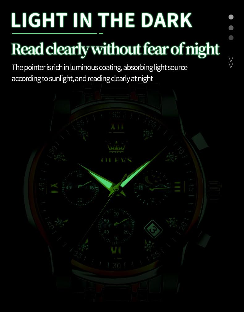 OLEVS Watch for Men Diamond Business Dress Analog Quartz Stainless Steel Waterproof Luminous Date Two Tone Luxury Casual Wrist Watch