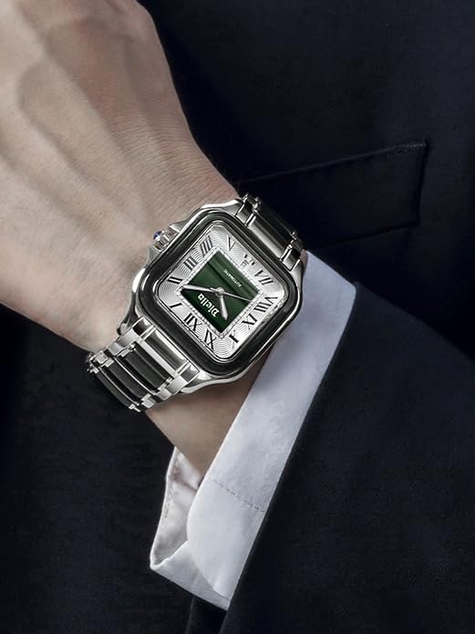 Diella Watches for Men, Mens Watches Waterproof Date Luminous, Dial is Inlaid with Emerald Jade, Crown with Sapphire Automatic Watches for Men Highend Luxurious Gift