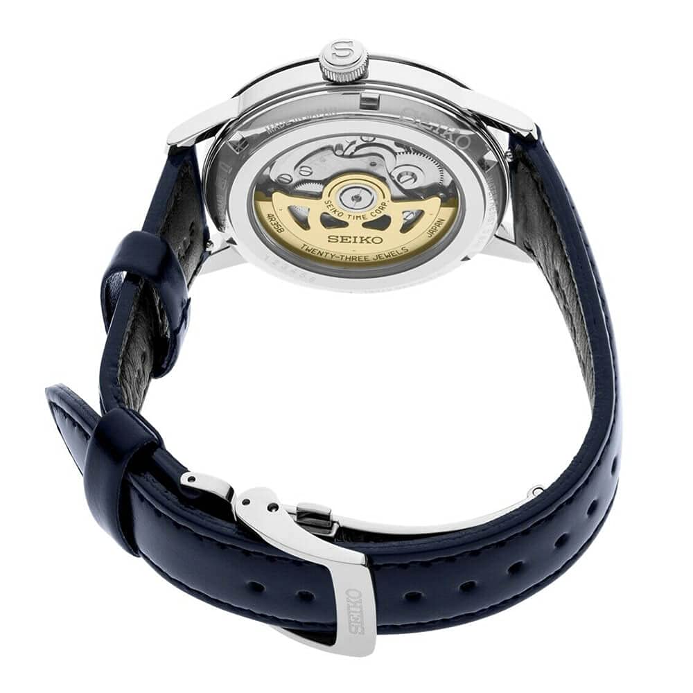 SEIKO Automatic Watch for Men - Presage Cocktail Time - Patterned with Golden Numerals and Date Calendar, 50m Water-Resistant