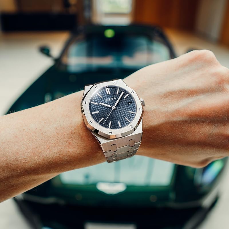 Redhai Automatic Mechanical Watch Skeleton Stainless 50M Waterproof Anti Shock Casual Diver Men Wrist Watch Sterling Watches Chronograph Analog Business Casual Fashion Adjustable Silicone Band