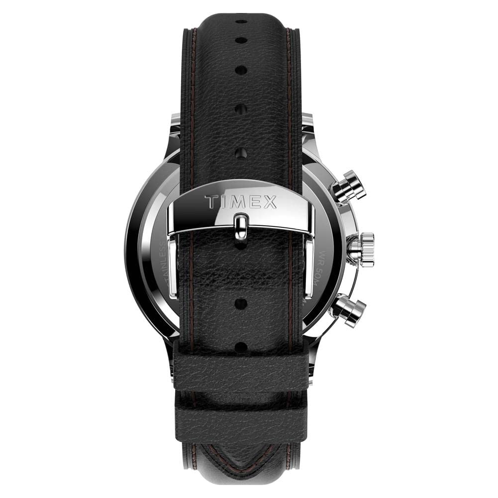 Timex Men's Waterbury Classic Chrono 40mm Stainless Steel Quartz Dress Watch with Leather Strap