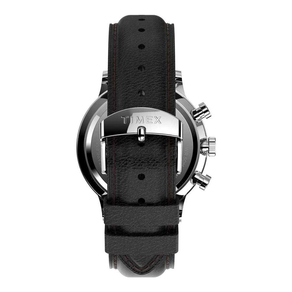 Timex Men's Waterbury Classic Chrono 40mm Stainless Steel Quartz Dress Watch with Leather Strap