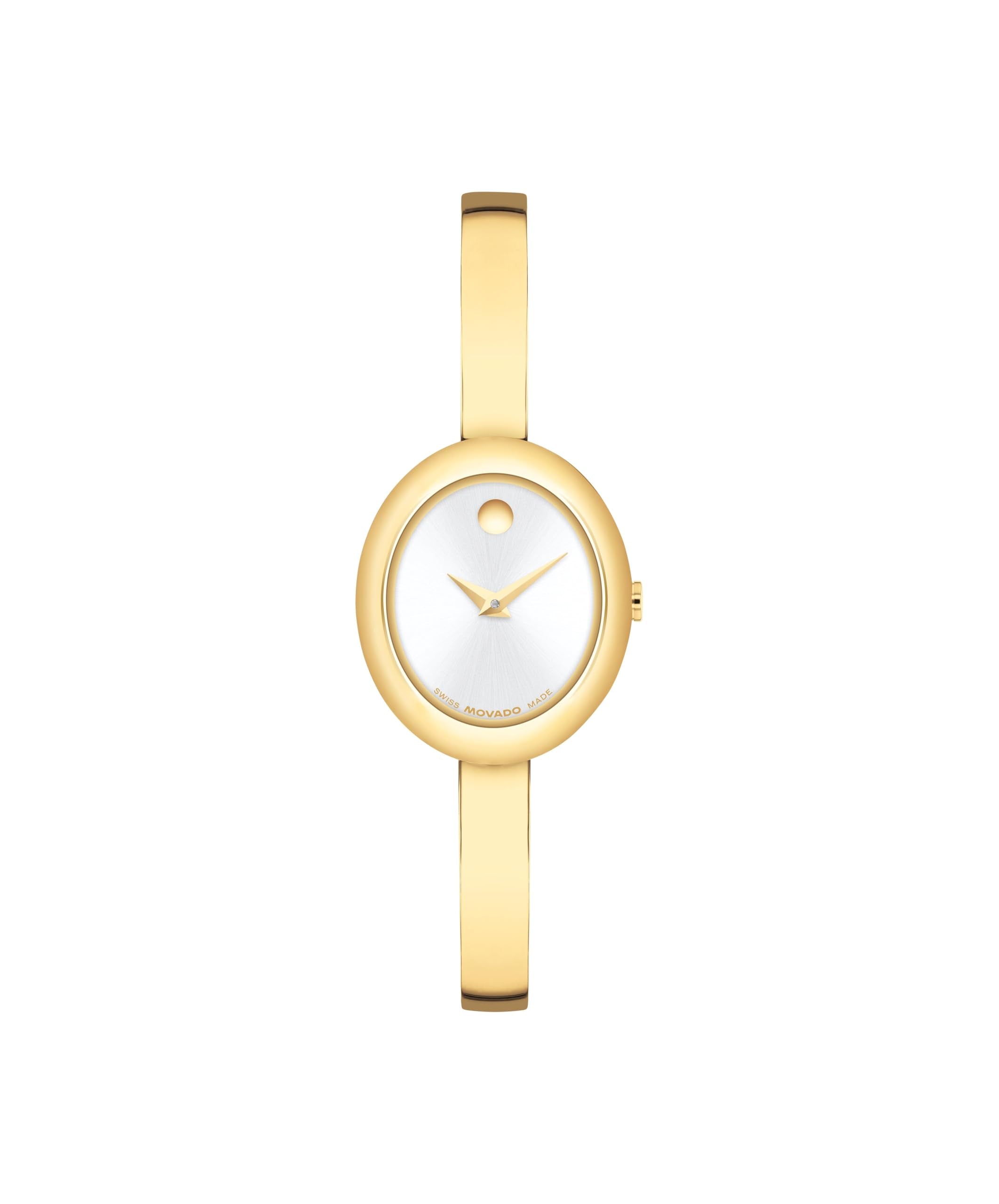 Movado Women’s Museum Bangle Watch – Swiss Quartz – 21 mm Cushion, Round or Oval Case – Classic Stainless Steel Bracelet – Gift for Her