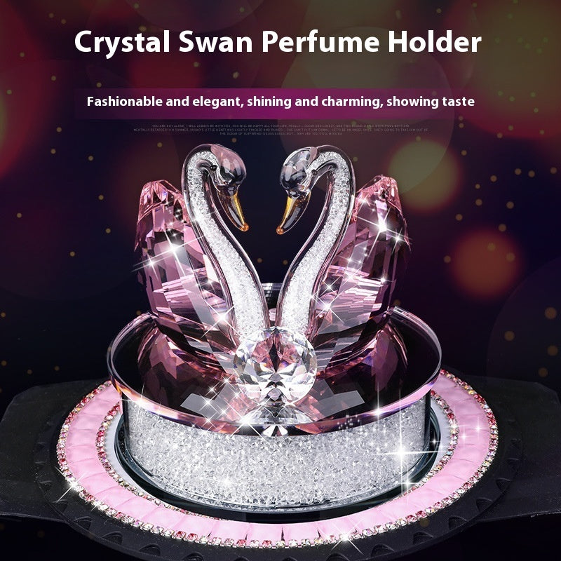 Car Ornament Decoration Supplies Crystal Swan Perfume Holder