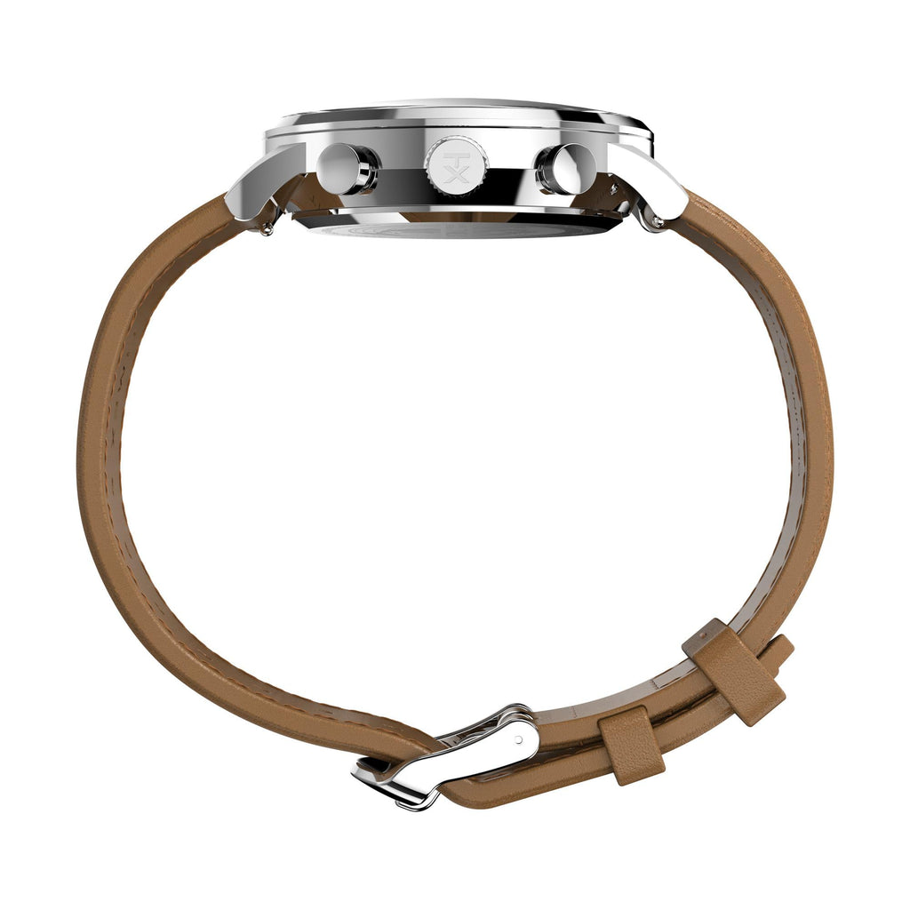 Timex Men's Waterbury Classic Chrono 40mm Stainless Steel Quartz Dress Watch with Leather Strap