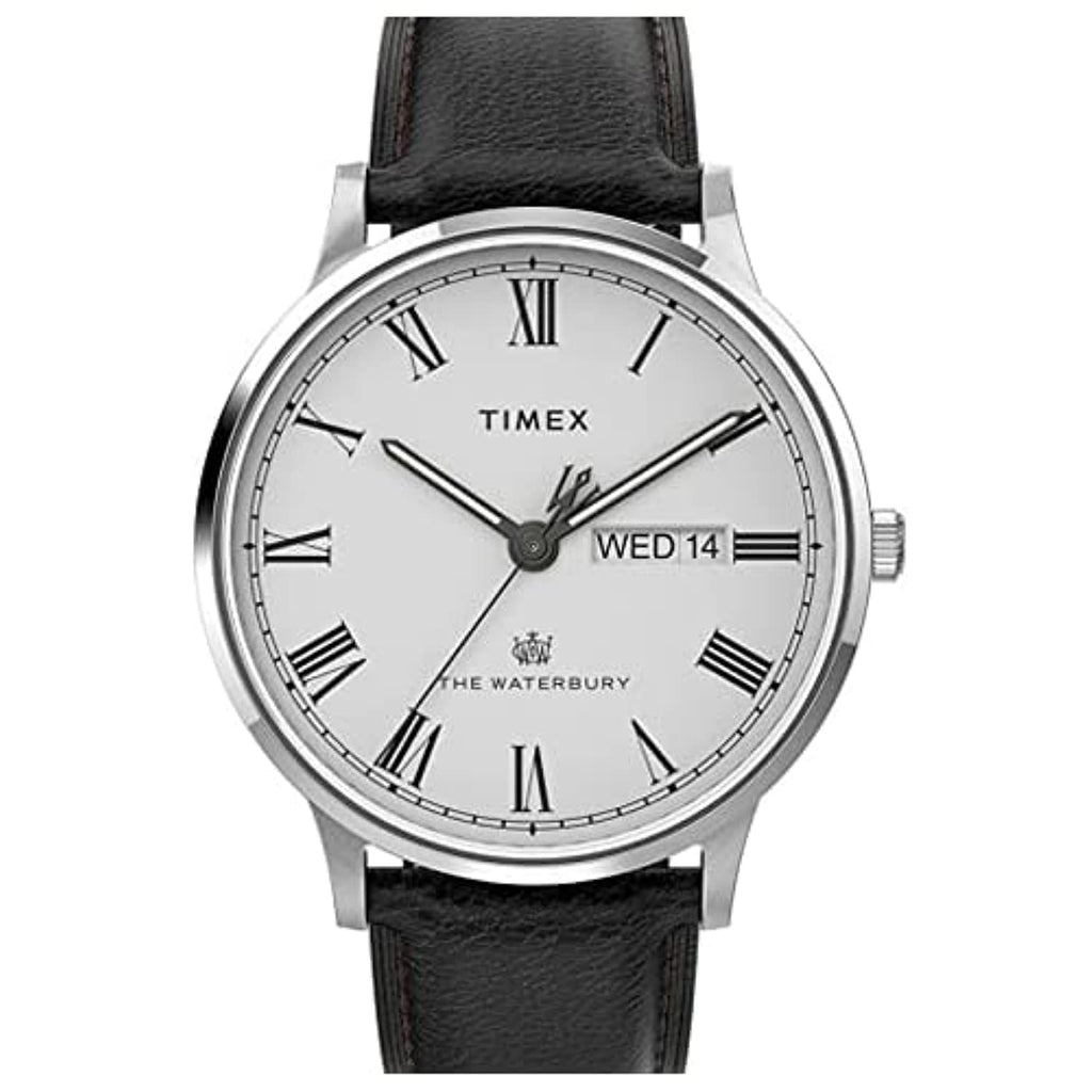 Timex Men's Waterbury Classic Chrono 40mm Stainless Steel Quartz Dress Watch with Leather Strap