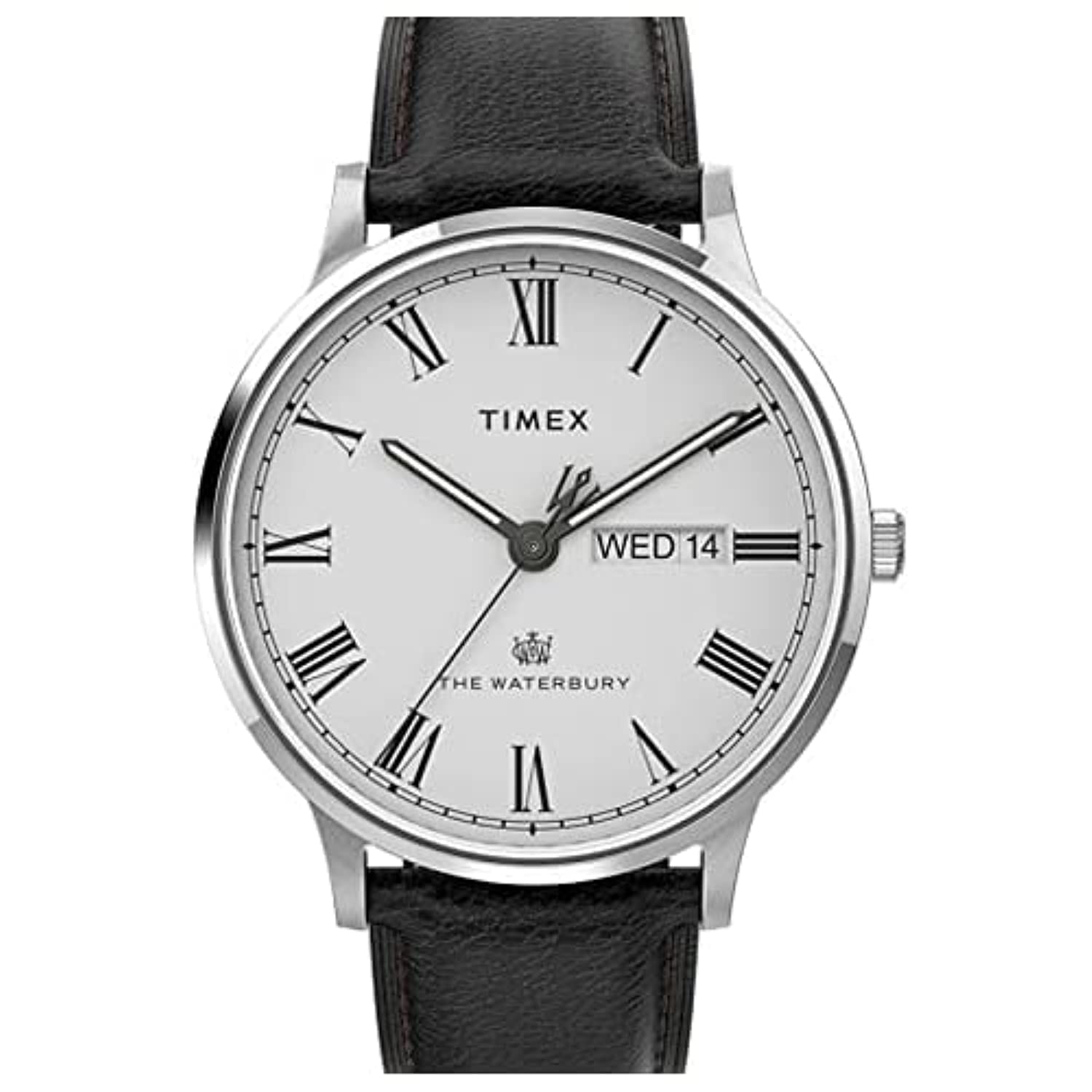 Timex Men's Waterbury Classic Chrono 40mm Stainless Steel Quartz Dress Watch with Leather Strap