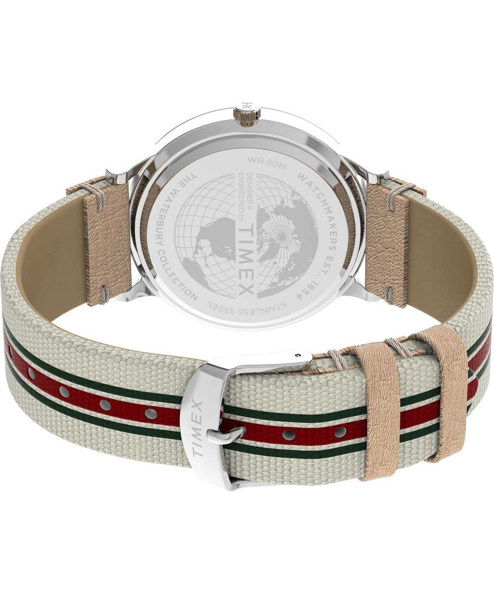 Timex Men's Waterbury Classic Chrono 40mm Stainless Steel Quartz Dress Watch with Leather Strap