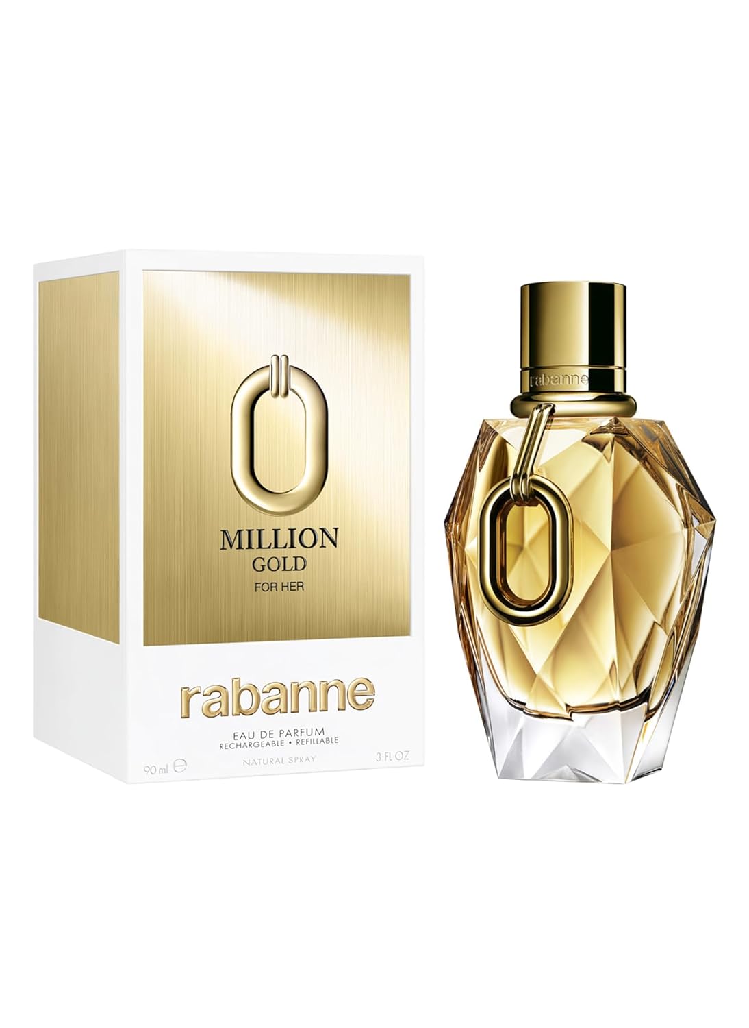 Million Gold by Paco Rabanne for Women 3.0 oz Eau de Parfum Spray Refillable