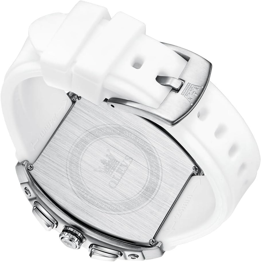 OLEVS Mens Watches Stylish Chronograph Waterproof Luminous Silicon Strap Multifunction Watches for Men Business White Men Wrist Watch