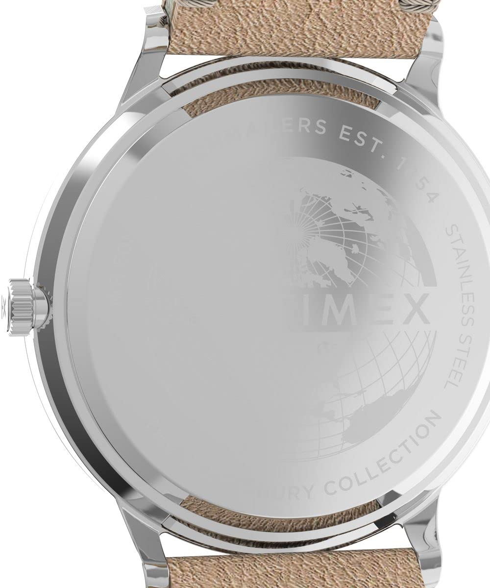 Timex Men's Waterbury Classic Chrono 40mm Stainless Steel Quartz Dress Watch with Leather Strap