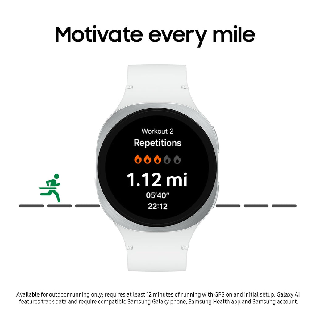 Samsung Galaxy Watch 8 (2025) 44mm Bluetooth Smartwatch, Cushion Design, Fitness Tracker, Sleep Coaching, Running Coach, Energy Score, Heart Rate Tracking, Silver [US Version, 2 Yr Warranty]