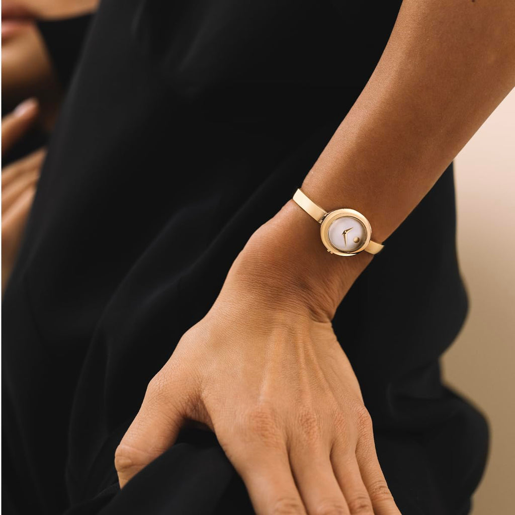 Movado Women’s Museum Bangle Watch – Swiss Quartz – 21 mm Cushion, Round or Oval Case – Classic Stainless Steel Bracelet – Gift for Her