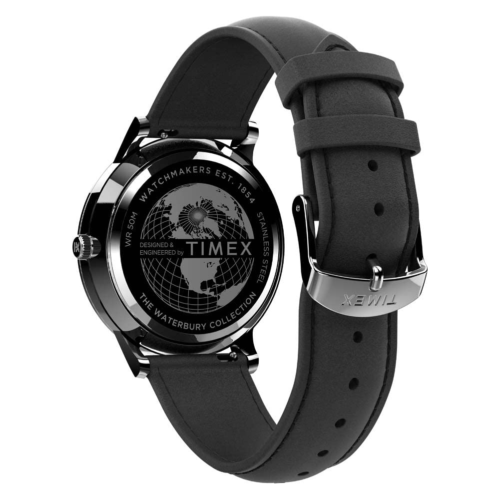 Timex Men's Waterbury Classic Chrono 40mm Stainless Steel Quartz Dress Watch with Leather Strap