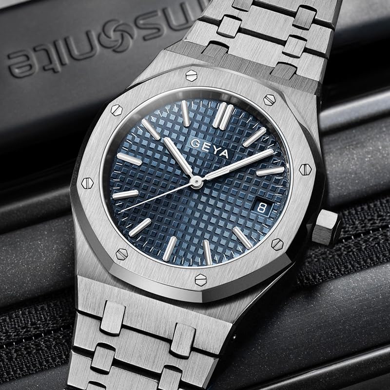 Redhai Automatic Mechanical Watch Skeleton Stainless 50M Waterproof Anti Shock Casual Diver Men Wrist Watch Sterling Watches Chronograph Analog Business Casual Fashion Adjustable Silicone Band