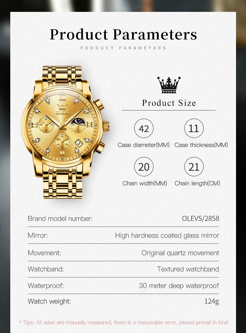 OLEVS Watch for Men Diamond Business Dress Analog Quartz Stainless Steel Waterproof Luminous Date Two Tone Luxury Casual Wrist Watch