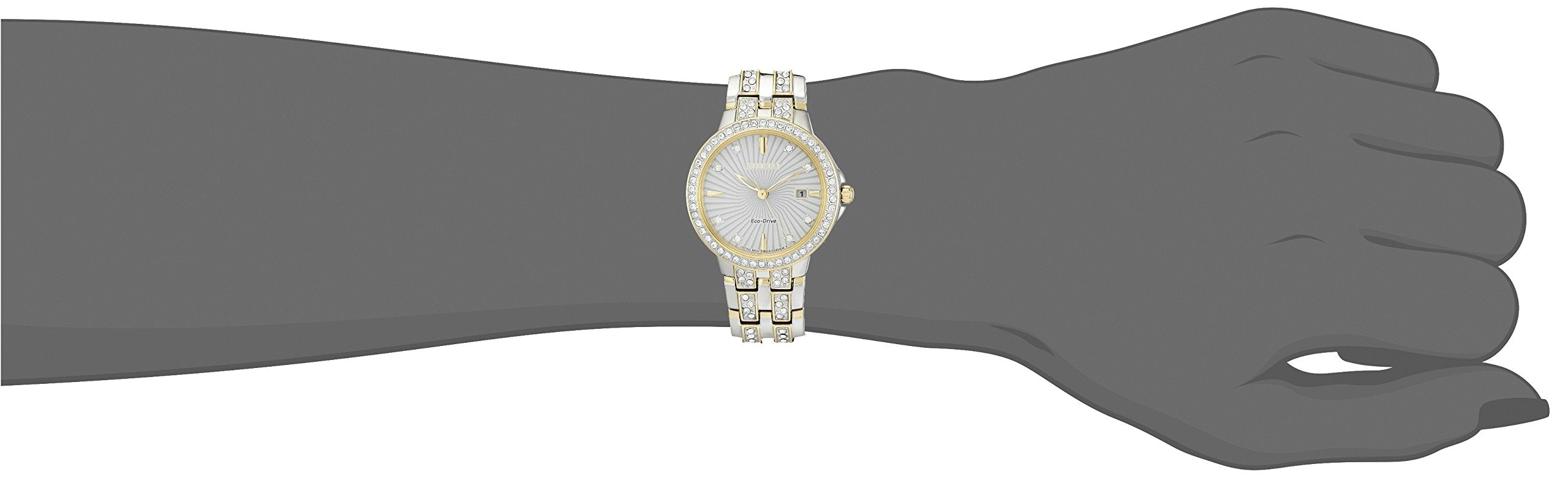 Citizen Ladies' Silhouette Crystal Eco-Drive Watch, 3-Hand Date, Stainless Steel