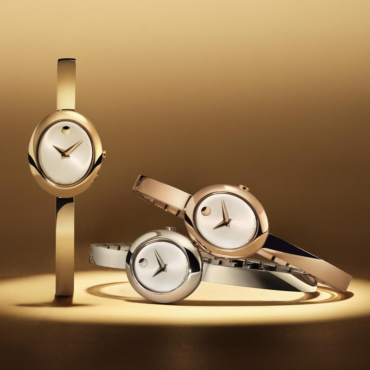 Movado Women’s Museum Bangle Watch – Swiss Quartz – 21 mm Cushion, Round or Oval Case – Classic Stainless Steel Bracelet – Gift for Her