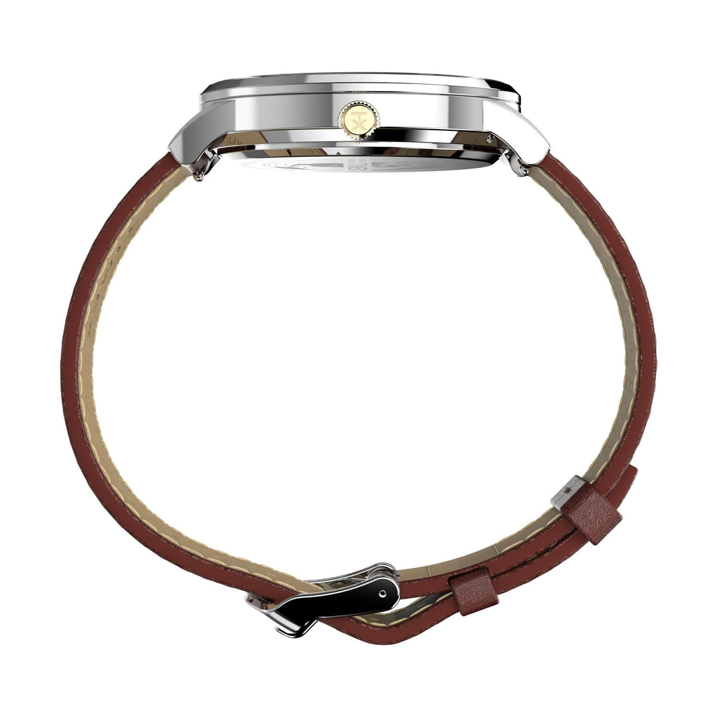 Timex Men's Waterbury Classic Chrono 40mm Stainless Steel Quartz Dress Watch with Leather Strap