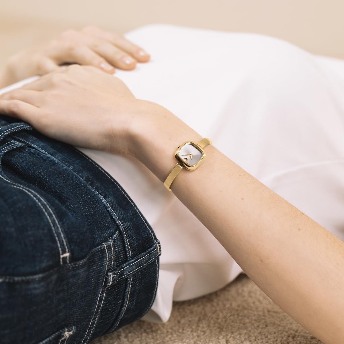 Movado Women’s Museum Bangle Watch – Swiss Quartz – 21 mm Cushion, Round or Oval Case – Classic Stainless Steel Bracelet – Gift for Her