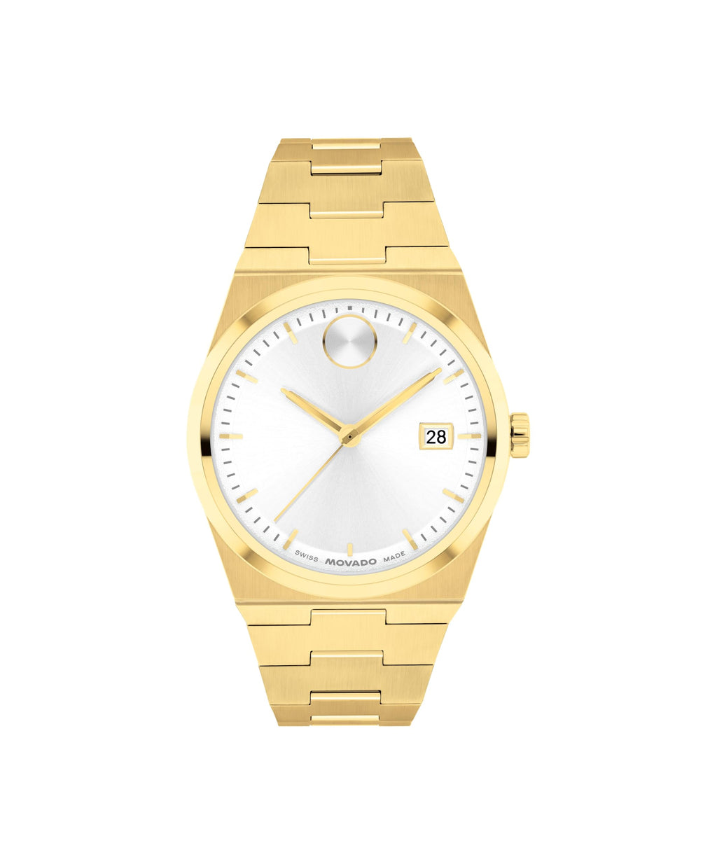 Movado Women's Bold Quest 35mm Watch, Seafoam Blue Sunray Dial, Swiss Quartz Movement, Stainless Steel Case and Bracelet, Date Window, Signature Dot, Modern Luxury Design