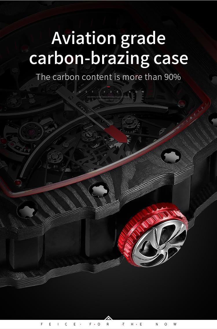 FEICE Men's Automatic Wrist Watch Sapphire Crystal Japanese Movement Skeleton Mechanical Watch Waterproof Sports Wristwatch - FM602