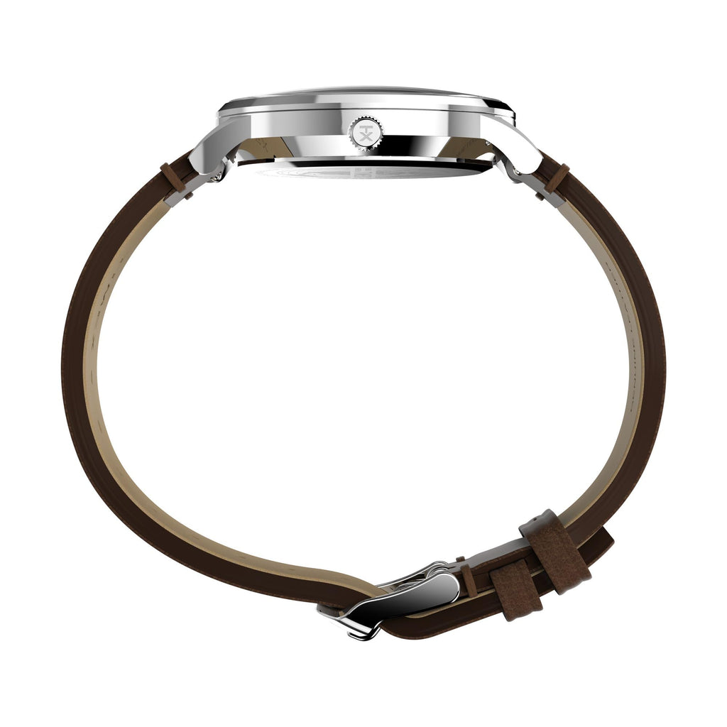 Timex Men's Waterbury Classic Chrono 40mm Stainless Steel Quartz Dress Watch with Leather Strap