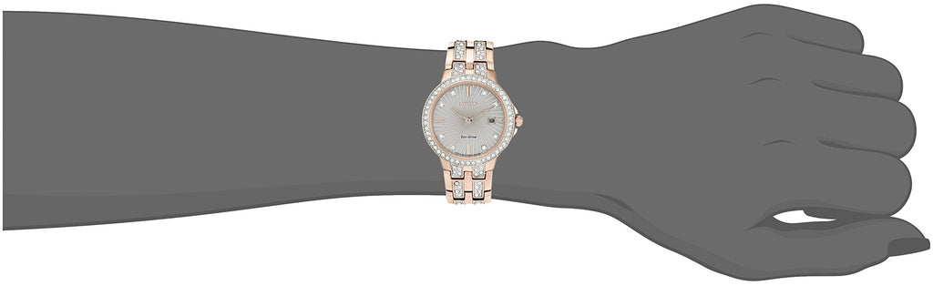 Citizen Ladies' Silhouette Crystal Eco-Drive Watch, 3-Hand Date, Stainless Steel
