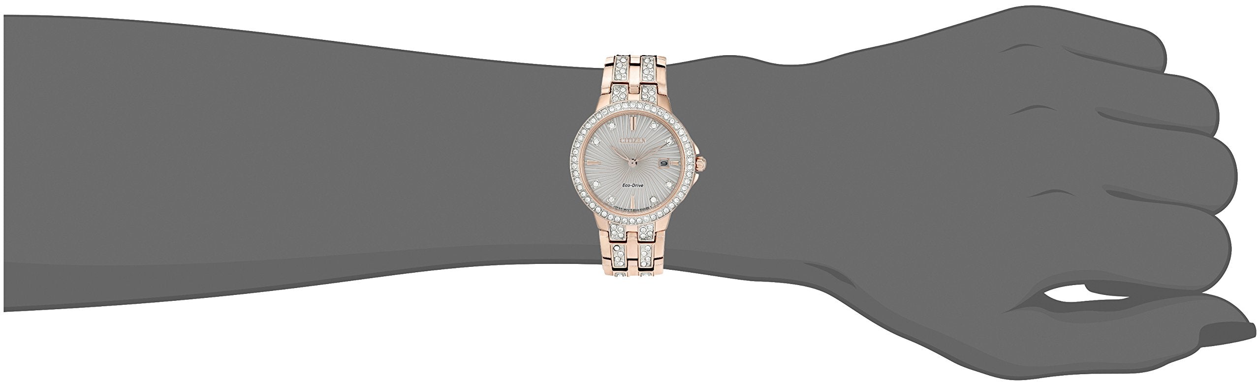 Citizen Ladies' Silhouette Crystal Eco-Drive Watch, 3-Hand Date, Stainless Steel