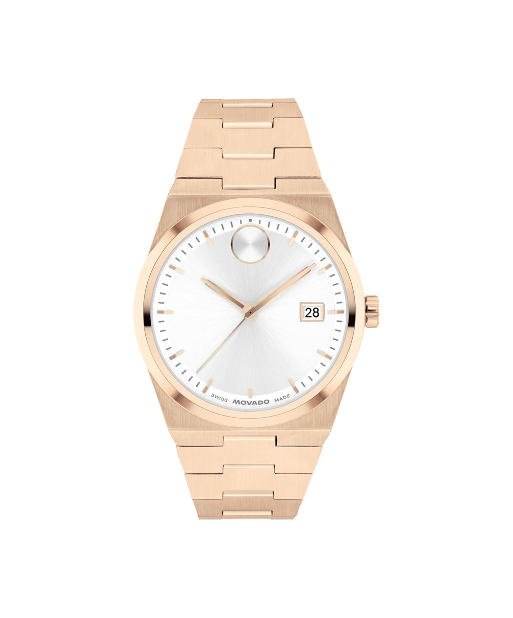 Movado Women's Bold Quest 35mm Watch, Seafoam Blue Sunray Dial, Swiss Quartz Movement, Stainless Steel Case and Bracelet, Date Window, Signature Dot, Modern Luxury Design