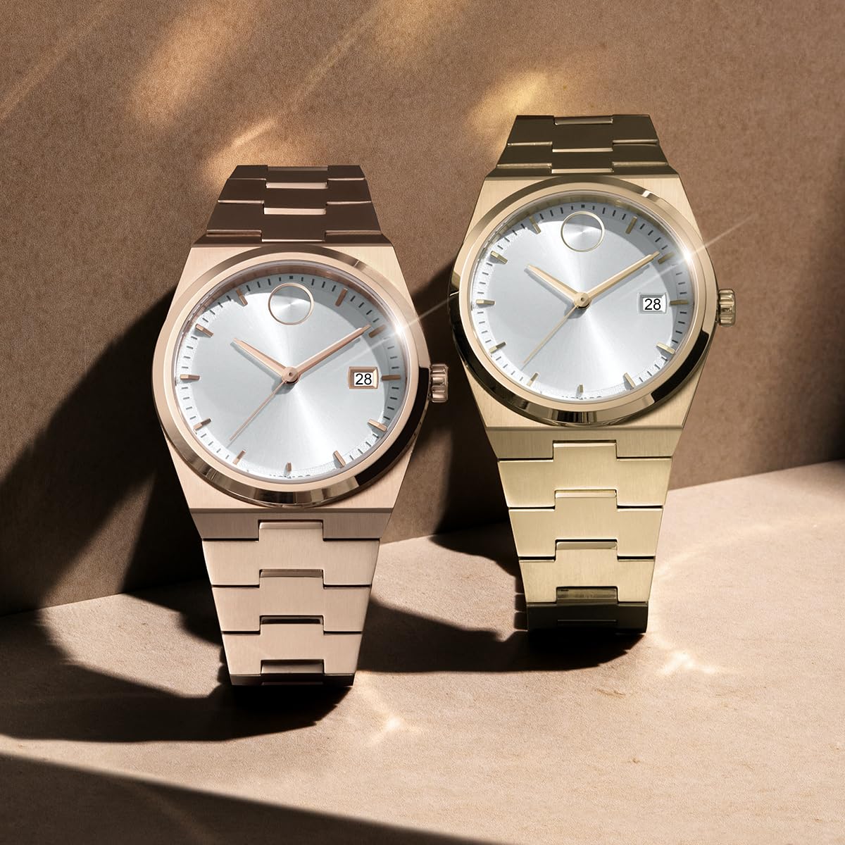 Movado Women's Bold Quest 35mm Watch, Seafoam Blue Sunray Dial, Swiss Quartz Movement, Stainless Steel Case and Bracelet, Date Window, Signature Dot, Modern Luxury Design