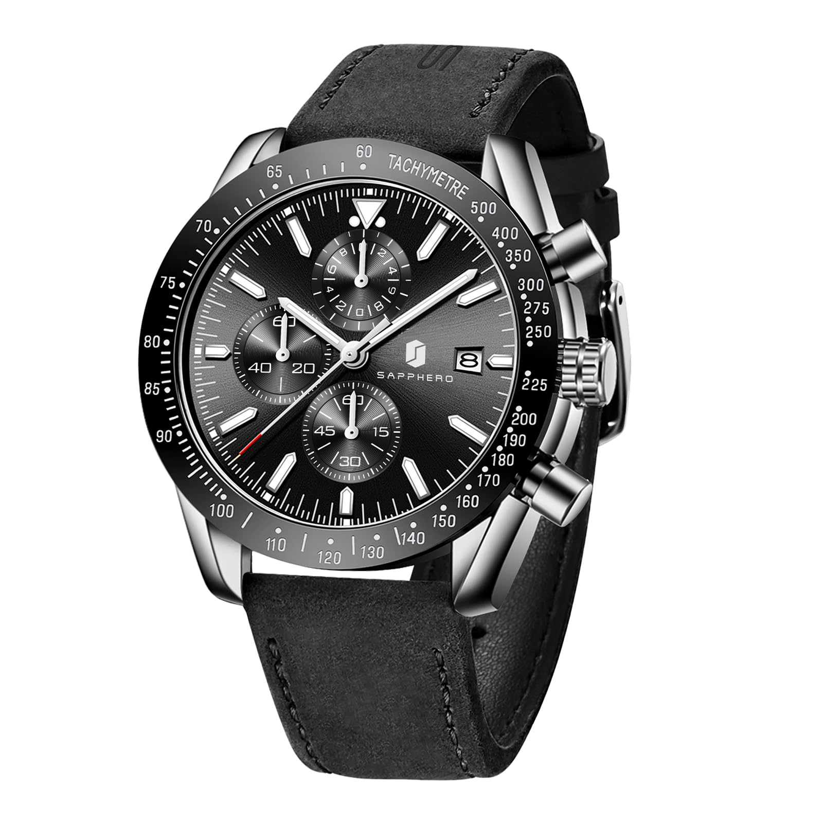 BENYAR Mens Watches Quartz Movement Chronograph Leather Strap Fashion Business Sport Design 30M Waterproof Scratch Resistant Elegant Gifts for Men